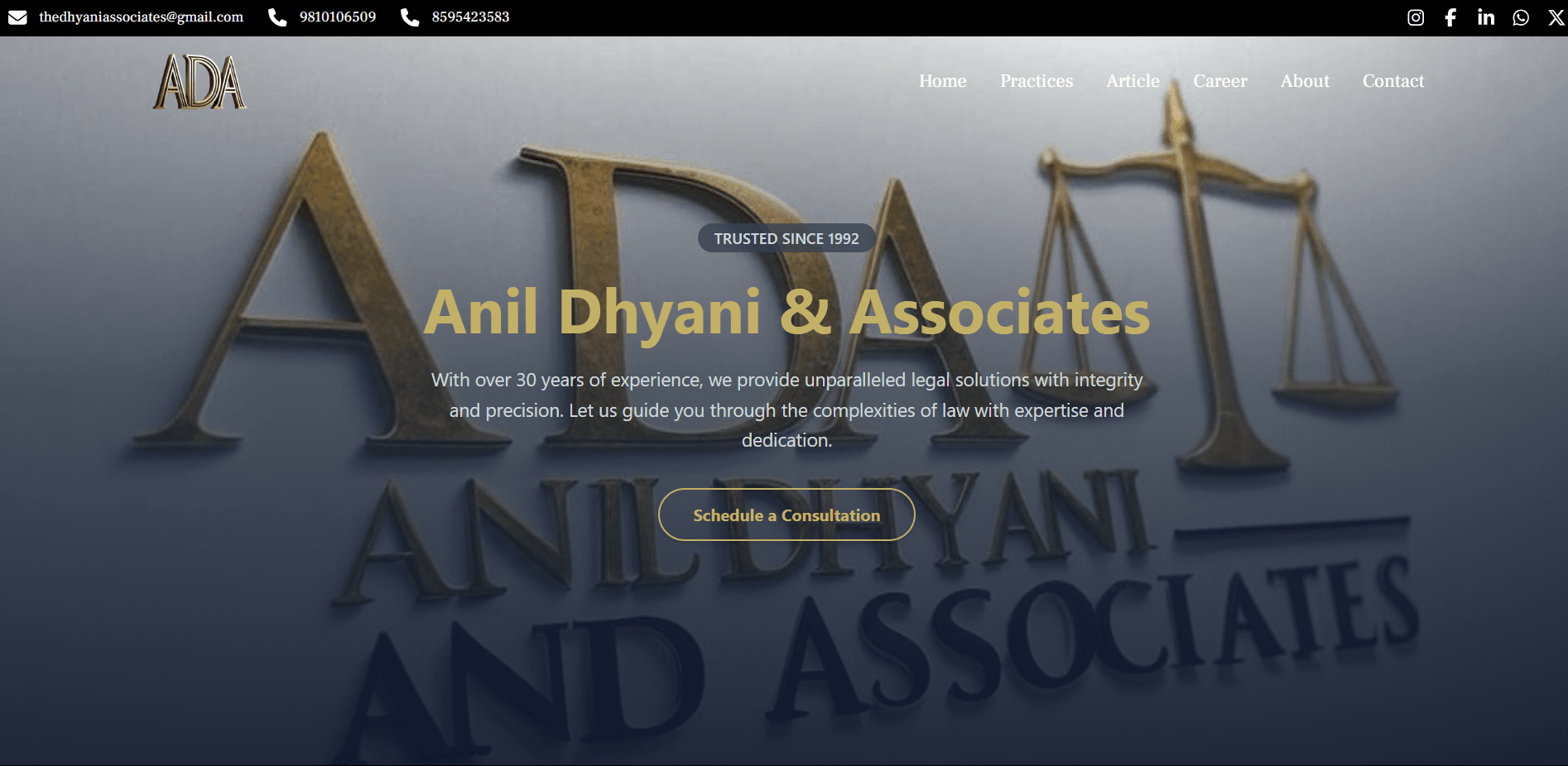 Anil Dhyani & Associates Website